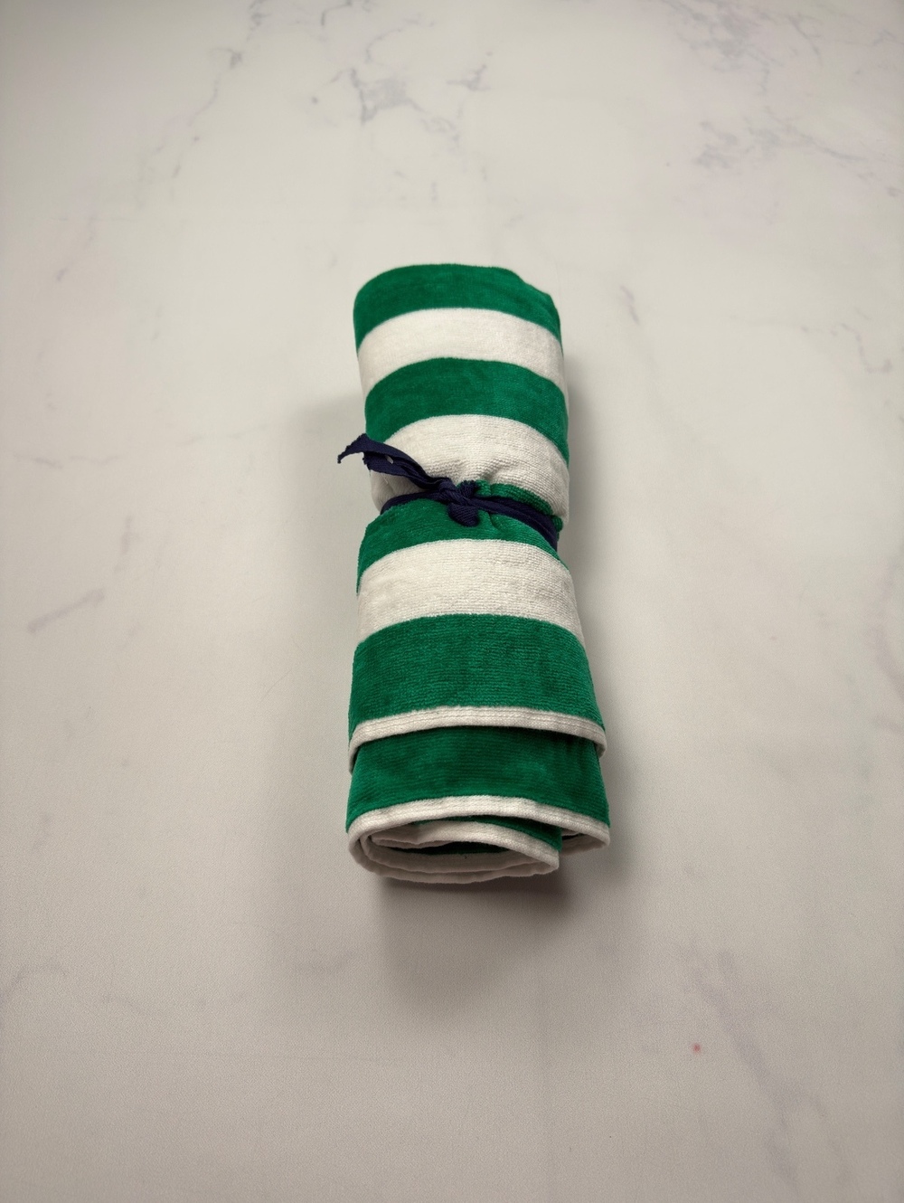 Striped Beach Towel Green White 2000s Resort - Womens
